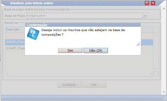 AtualizarPelaTabelaOnlineMensagemIncluirInsumos