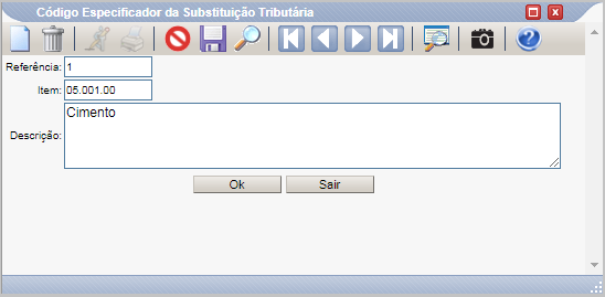 CodigoEspecificadorDaSubstituicaoTributaria
