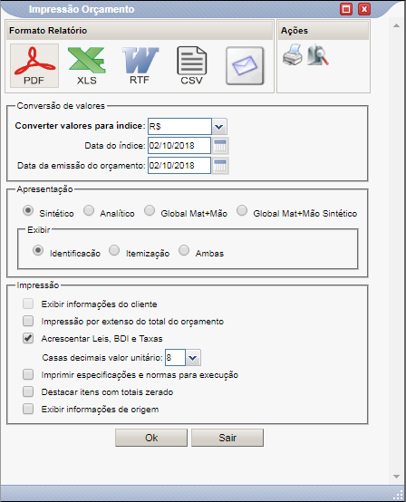 RelatorioImpressaoOrcamento