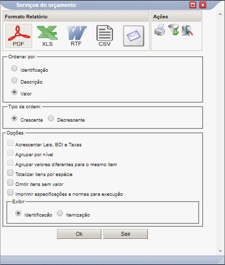 RelatorioServicosDoOrcamento
